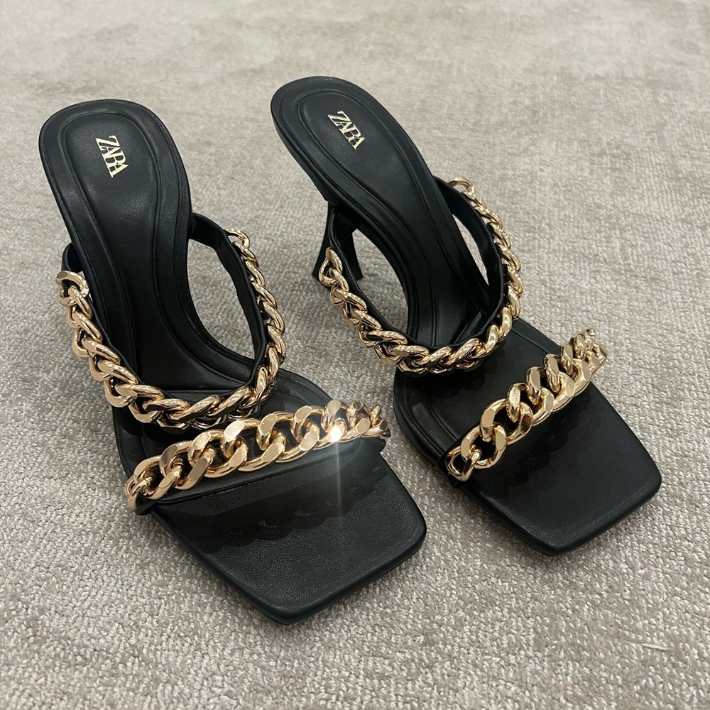 Zara Chain Sandals Size 37